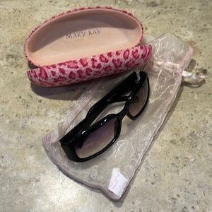 Mary Kay sunglasses with pink case.